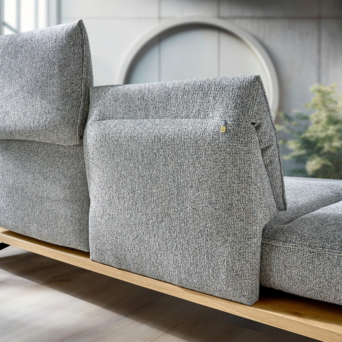 ECKSOFA Chenille Greige  - Greige/Schwarz, Design, Holz/Textil (240/132cm) - Koinor