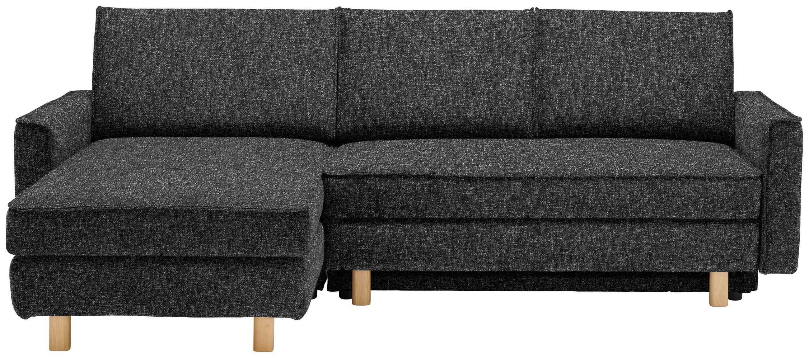 ECKSOFA  in Mikrovelours Anthrazit  170/237 cm  - Eichefarben/Anthrazit, KONVENTIONELL, Holz/Textil (170/237cm) - Sedda
