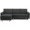 ECKSOFA  in Mikrovelours Anthrazit  170/237 cm  - Eichefarben/Anthrazit, KONVENTIONELL, Holz/Textil (170/237cm) - Sedda