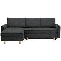 ECKSOFA  in Mikrovelours Anthrazit  170/237 cm  - Eichefarben/Anthrazit, KONVENTIONELL, Holz/Textil (170/237cm) - Sedda