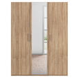 DREHTÜRENSCHRANK 151/197/60 cm 3-türig Eichefarben  - Eichefarben/Silberfarben, Design, Glas/Holzwerkstoff (151/197/60cm) - Novel