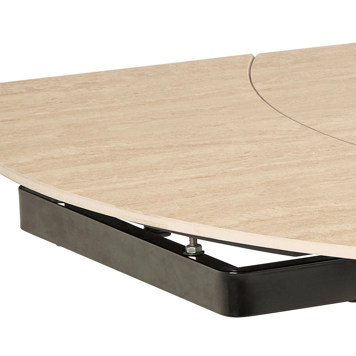 MATBORD i metall, keramik 120-180/90/77 cm   - sandfärgad/svart, Klassisk, metall/keramik (120-180/90/77cm) - Best Price