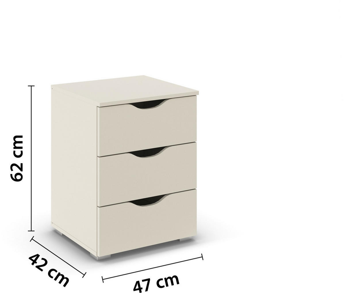NACHTTISCH 47/62/42 cm  in Champagner  - Champagner/Silberfarben, Basics, Holzwerkstoff (47/62/42cm) - Boxxx