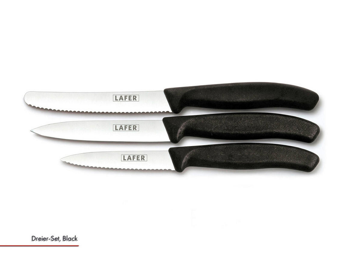 KÉSKÉSZLET 3 részes Lafer  - fekete, Basics, műanyag/fém (23,5/7,7/1,8cm) - Johann Lafer
