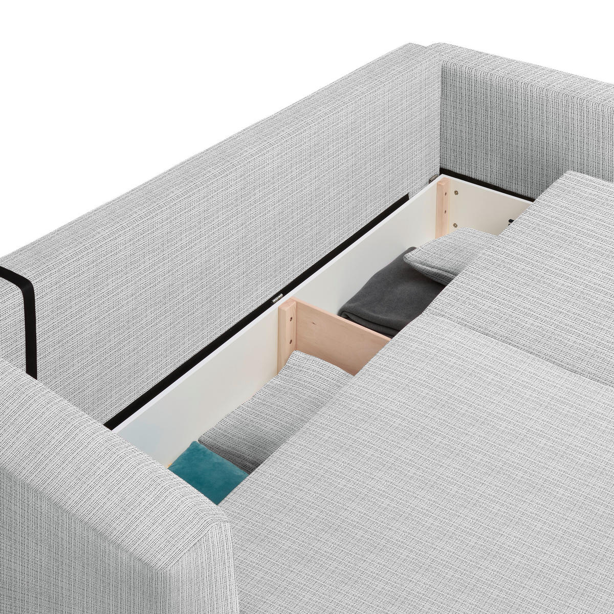 SCHLAFSOFA  mit Stoffauswahl, Schlafen auf Sitzhöhe, Rücken echt Cord Silberfarben  - Silberfarben/Schwarz, Design, Kunststoff/Textil (250/92/105cm) - Carryhome