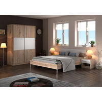 SPALNICA, bela, barve hrasta  - barve hrasta/bela, Design, kovina/leseni material - Boxxx