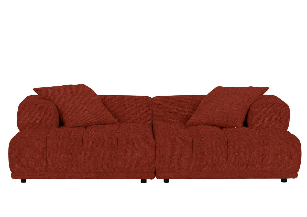 SOFAELEMENT in Plüsch Rostfarben  - Rostfarben/Schwarz, KONVENTIONELL, Kunststoff/Textil (125/66/155cm) - Carryhome