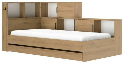 MID.YOU POSTEĽ S ÚLOŽNÝM PRIESTOROM, 90/200 cm biela, dub artisan