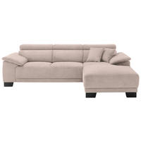 ECKSOFA in Cord Taupe  - Taupe/Schwarz, Design, Holz/Textil (270/174cm) - Pure Home Lifestyle