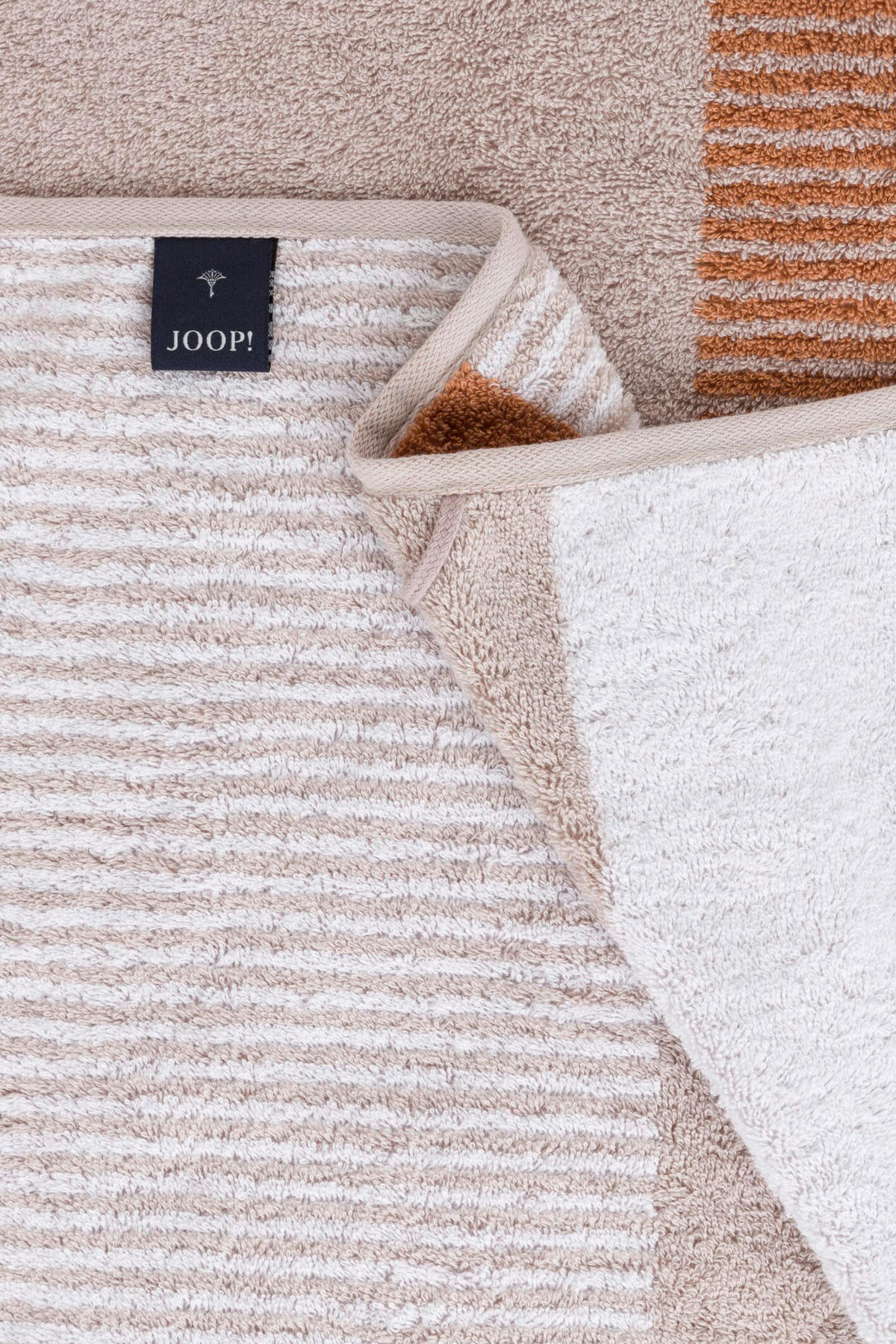 HANDTUCH DIVIDED SQUARES Naturfarben, Beige  - Beige/Naturfarben, Basics, Textil (50/100cm) - Joop!