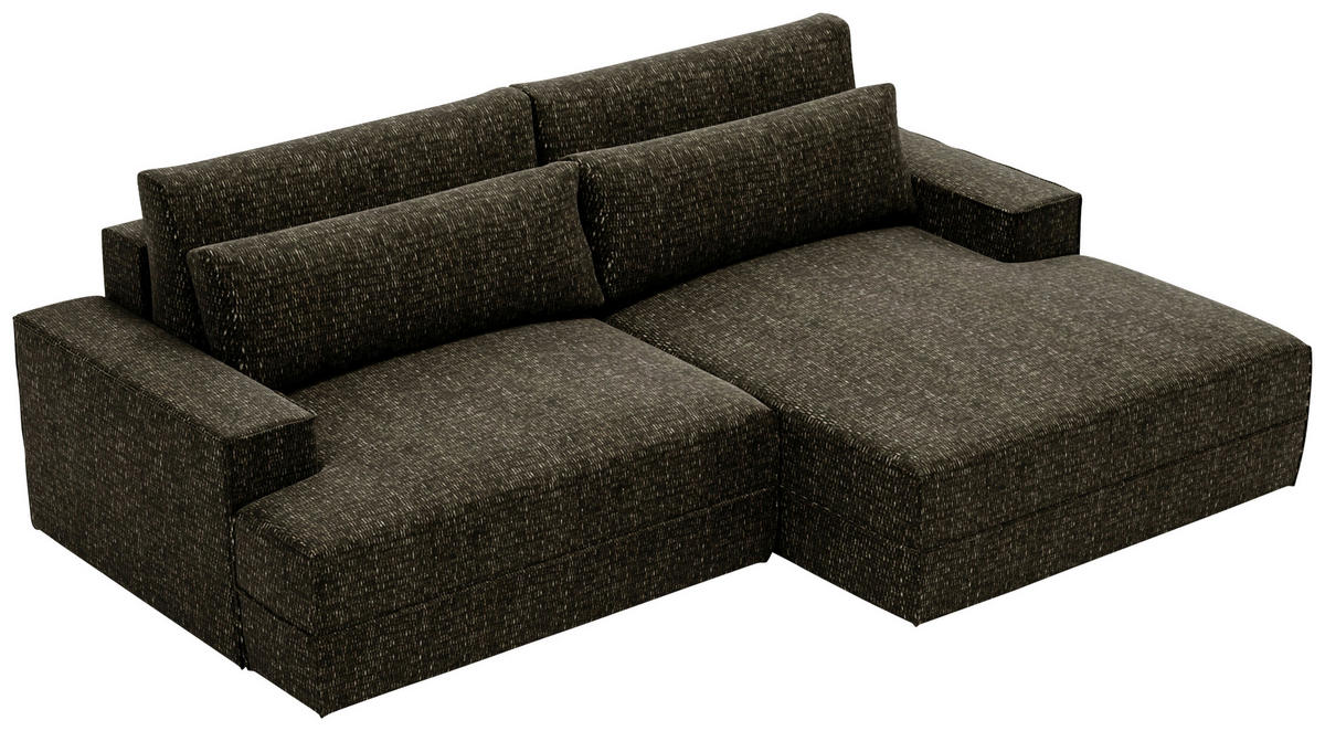 ECKSOFA in Struktur Schwarz  - Schwarz, Design, Kunststoff/Textil (272/156cm) - Livetastic