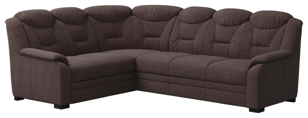 ECKSOFA in Chenille Braun  211/263 cm  - Schwarz/Braun, Basics, Kunststoff/Textil (211/263cm) - MID.YOU