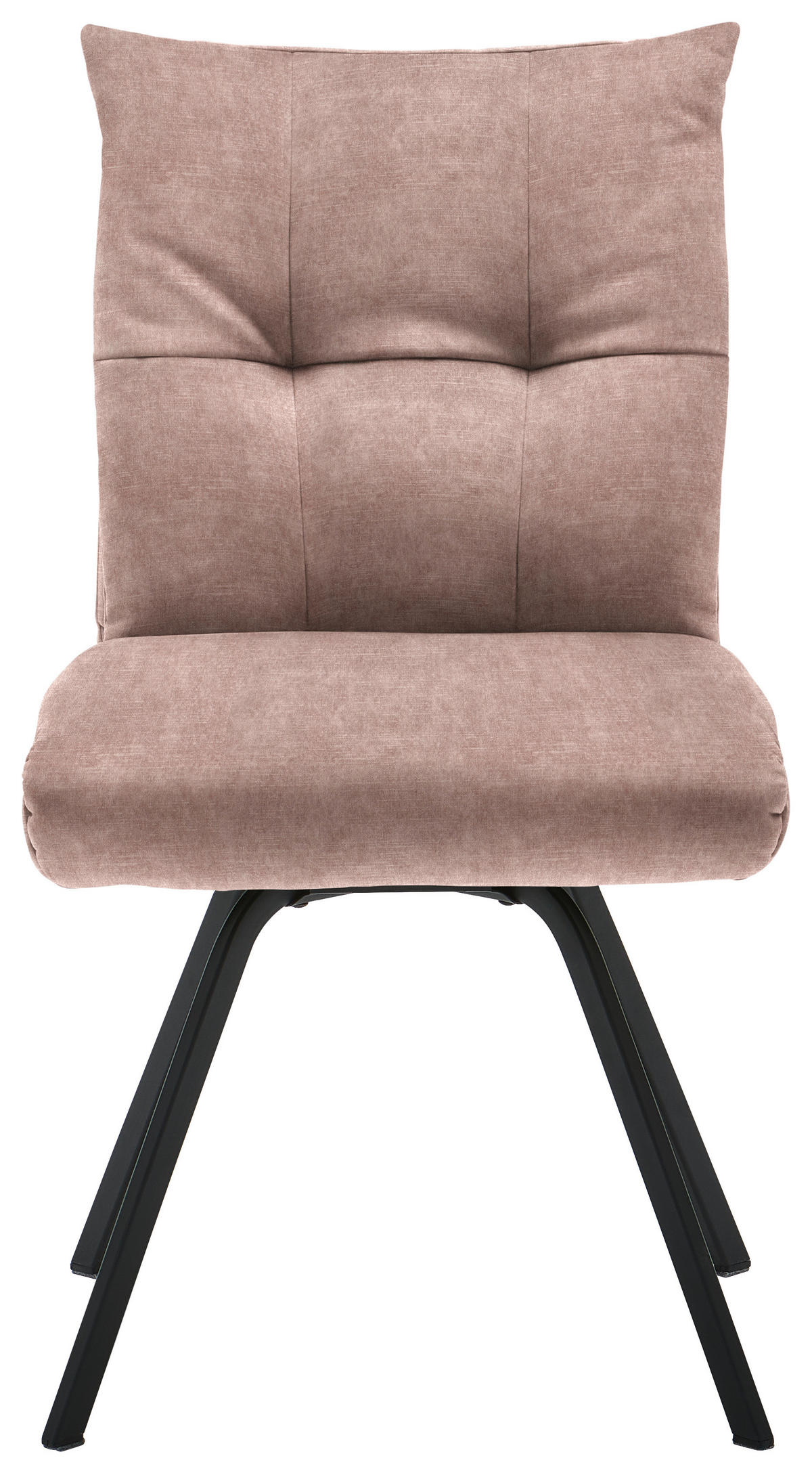 STUHL  in Velours Textil  - Altrosa/Schwarz, Design, Textil/Metall (50/82/68cm) - Welnova