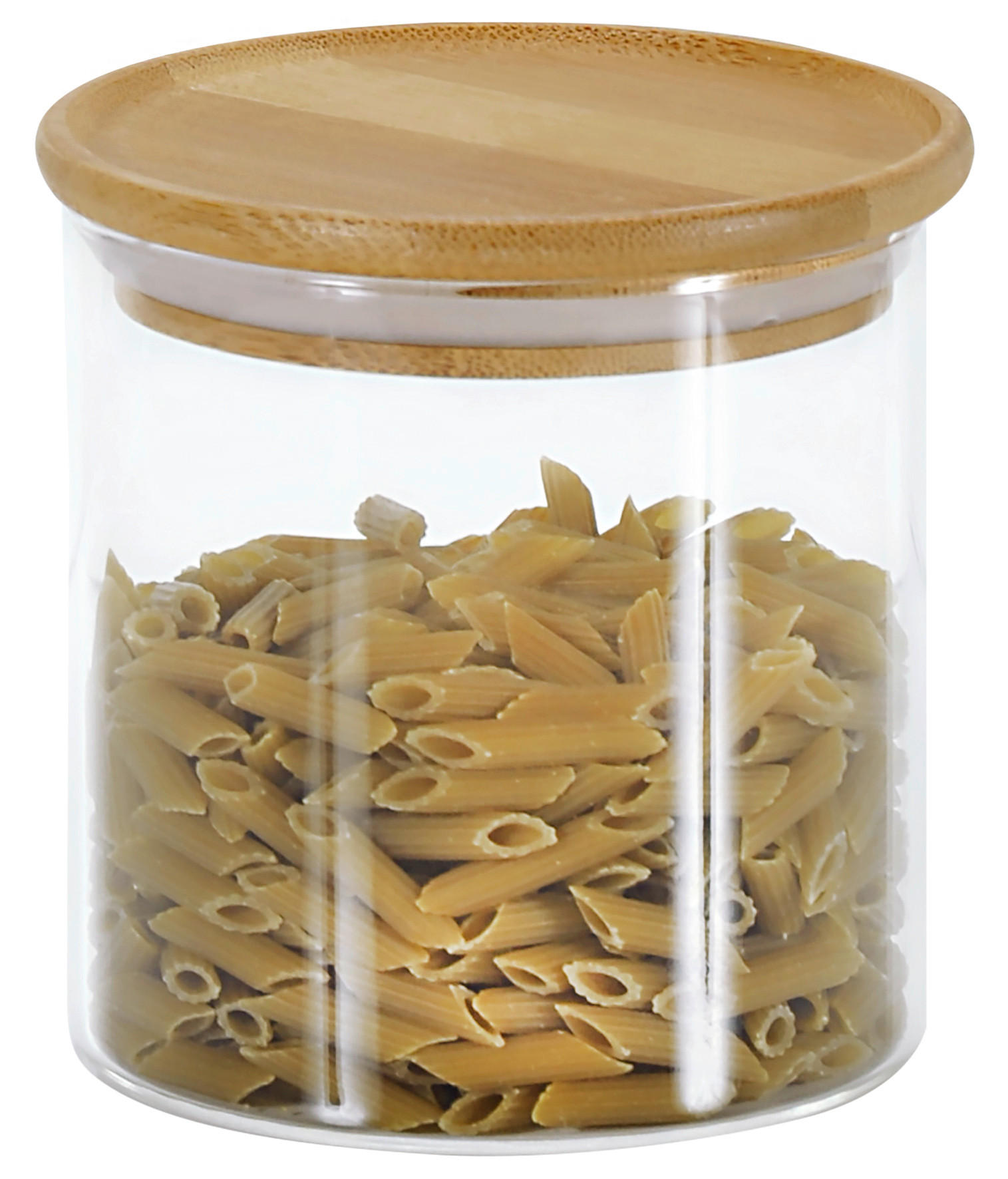 POSUDA ZA ODLAGANJE 0,5 l - prirodne boje/prozirno, Basics, staklo/drvo (10/10/10cm) - Kesper
