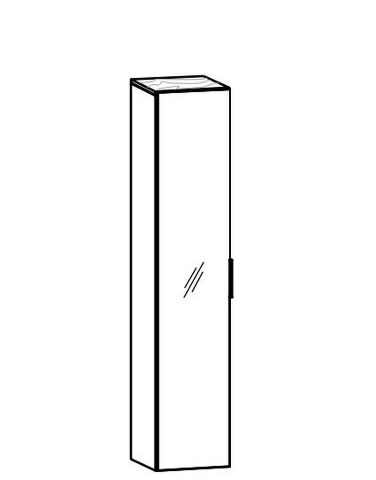 HOCHSCHRANK 32/160/35 cm  - Eichefarben/Schwarz, KONVENTIONELL, Glas/Holz (32/160/35cm) - Voglauer