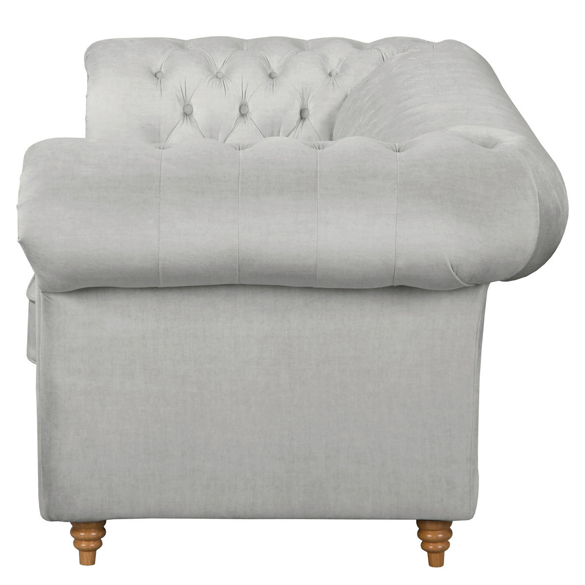 SCHLAFSOFA Mikrofaser Hellgrau Armteil links, Armteil rechts  - Hellgrau/Braun, Design, Holz/Textil (190/74/91cm) - P & B