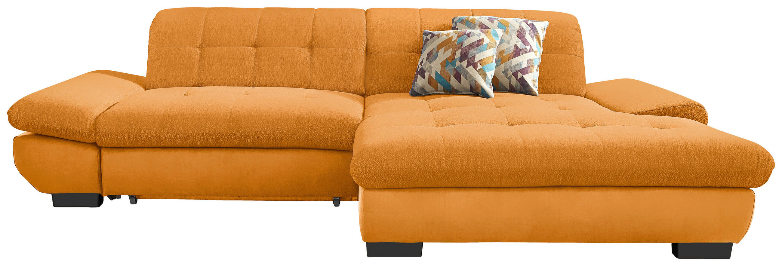 ECKSOFA Currygelb Mikrofaser  - Currygelb/Schwarz, Design, Textil/Metall (290/198cm) - Xora