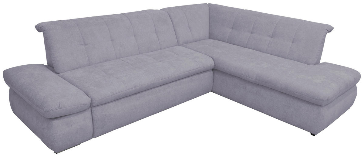 ECKSOFA Grau Mikrofaser  - Chromfarben/Grau, KONVENTIONELL, Textil/Metall (273/216cm) - MID.YOU
