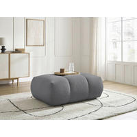 HOCKER FUJI  Bouclé Dunkelgrau  - Dunkelgrau/Schwarz, MODERN, Kunststoff/Textil (112/44/80cm)