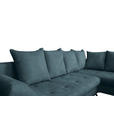 ECKSOFA Blau Struktur - Blau/Schwarz, KONVENTIONELL, Textil/Metall (274/194cm) - Carryhome