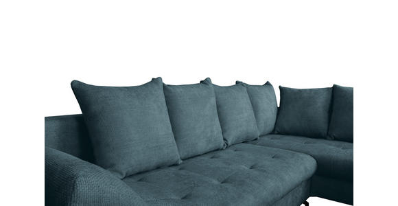 ECKSOFA Blau Struktur - Blau/Schwarz, KONVENTIONELL, Textil/Metall (274/194cm) - Carryhome
