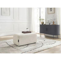 HOCKER ATILLA Flachgewebe Weiß  - Schwarz/Weiß, MODERN, Kunststoff/Textil (92/44/48cm)