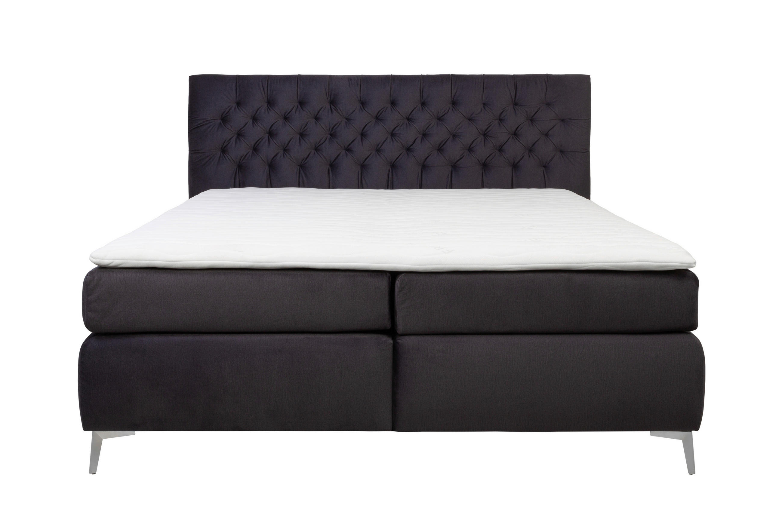 Pat boxspring 160x200 cm in negru - negru, Design, textil (180/122/210cm) - Esposa