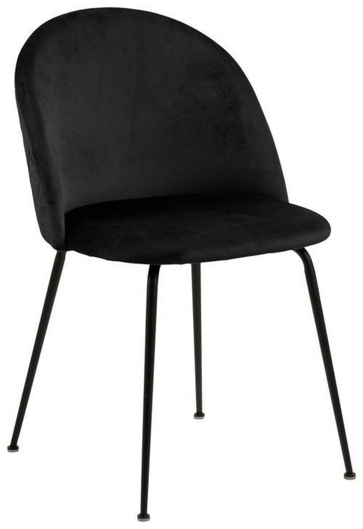 STOL, tekstil črna  - črna, Konvencionalno, kovina/tekstil (49,5/80,5/54cm) - Ambia Home