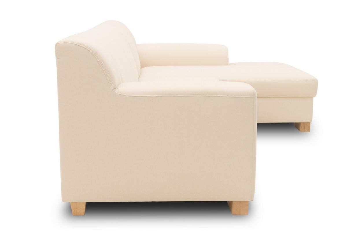 ECKSCHLAFSOFA TINOS Beige Webstoff  - Beige, Basics, Textil (273/157cm) - MID.YOU