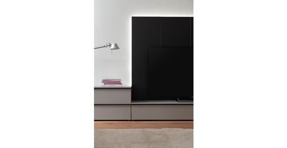 LOWBOARD in 300/50/45 cm - Anthrazit/Schwarz, Design, Holzwerkstoff/Metall (300/50/45cm) - Moderano
