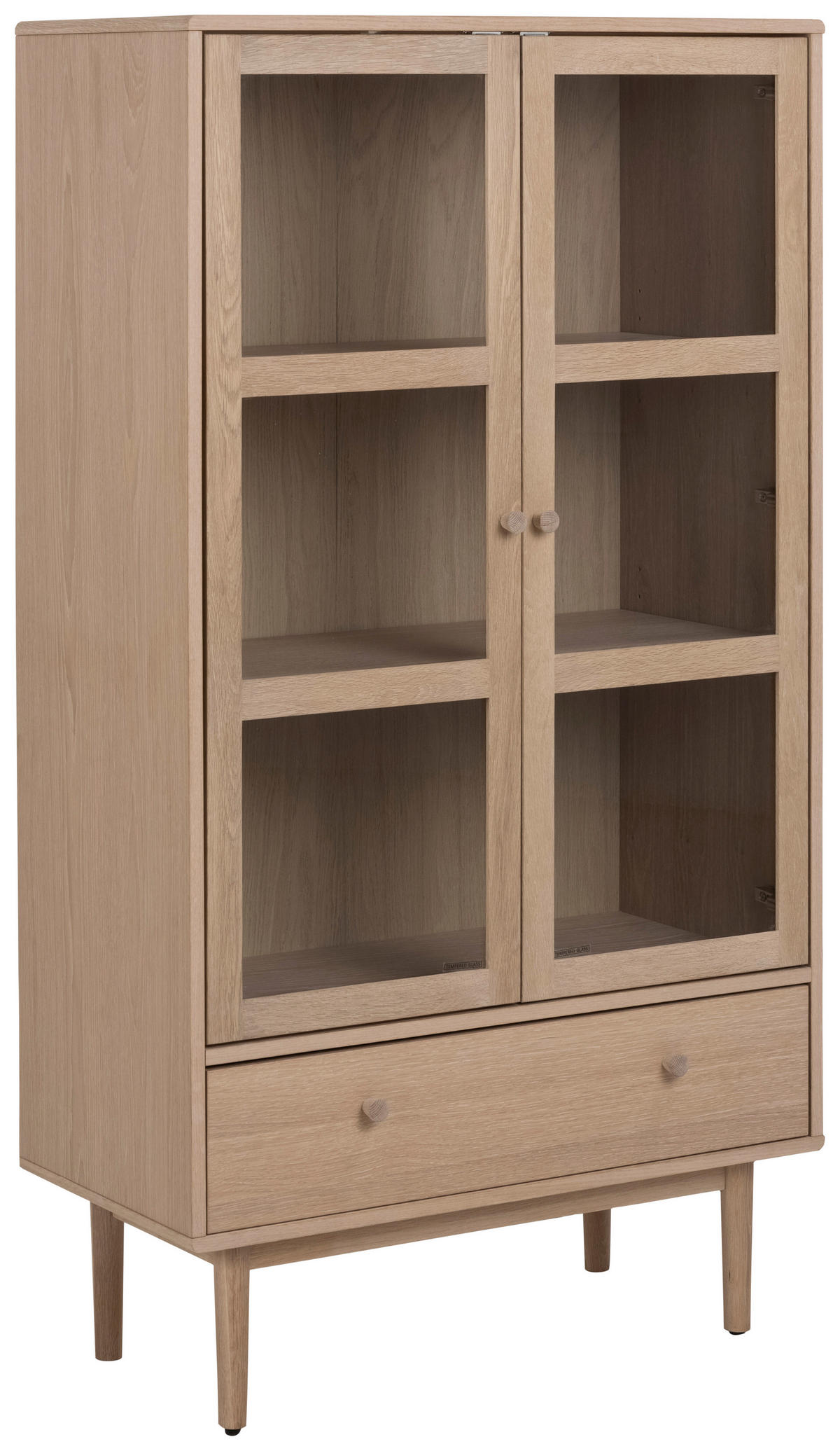 VITRINE in furniert Eiche Eichefarben  - Eichefarben, Modern, Glas/Holz (80/144,5/40cm) - MID.YOU