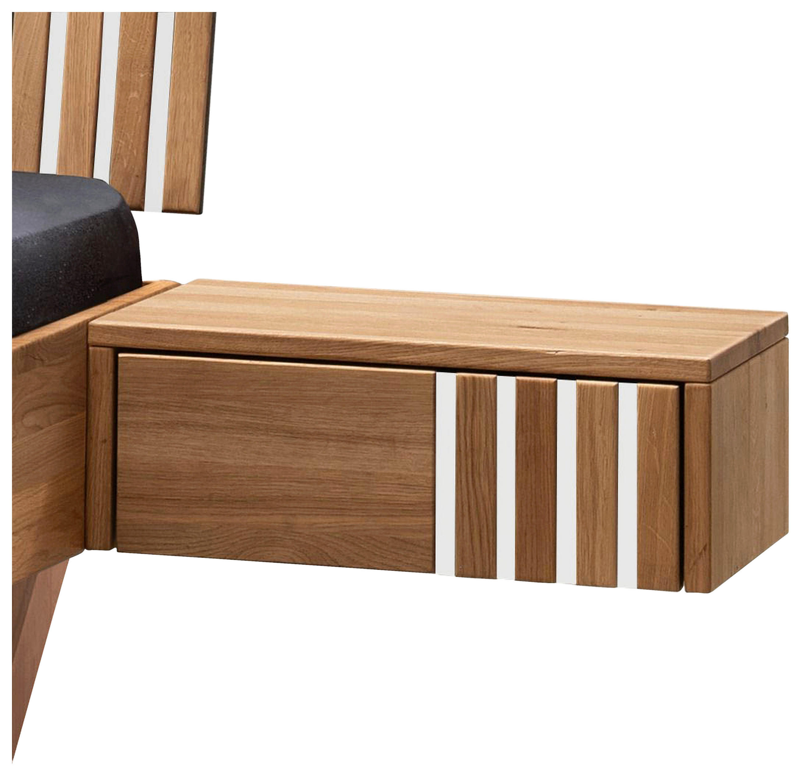 NACHTSCHRANK 45/45/33 cm Wildeiche massiv  - Wildeiche/Weiß, Design, Holz (45/45/33cm) - Linea Natura