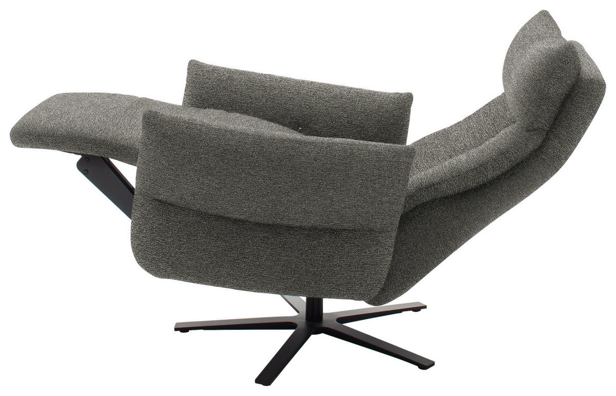 FERNSEHSESSEL in Chenille Greige  - Greige/Schwarz, Design, Textil/Metall (74/115/85cm) - Schöner Wohnen