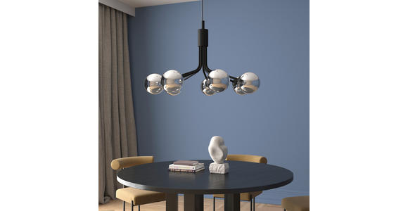 HÄNGELEUCHTE 65/150 cm  - Dunkelgrau, Design, Glas/Metall (65/150cm) - Novel