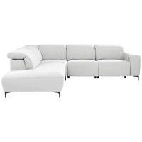 ECKSOFA Hellgrau Flachgewebe  - Hellgrau/Schwarz, Design, Textil/Metall (238/290cm) - Pure Home Lifestyle