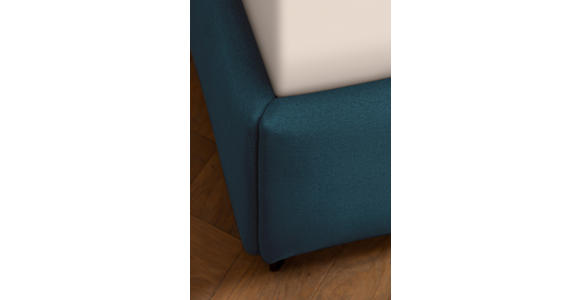 POLSTERBETT 200/200 cm  in Blau  - Blau/Birkefarben, KONVENTIONELL, Holz/Textil (200/200cm) - Novel