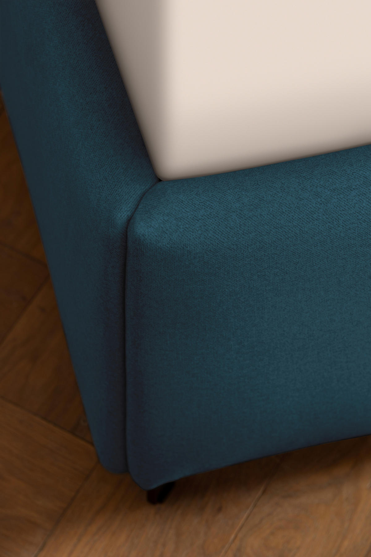 POLSTERBETT 180/200 cm  in Blau  - Blau/Birkefarben, Konventionell, Holz/Textil (180/200cm) - Novel
