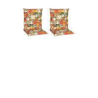 SADA VANKÚŠOV PRE STOLIČKU 2ks, 98/46/8 cm - oranžová/žltá, Basics, textil (98/46/8cm) - Gardenson