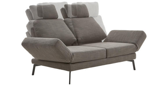 2-SITZER-SOFA Flachgewebe Schwarz  - Schwarz, KONVENTIONELL, Textil/Metall (170-218/87/93-141cm) - Hom`in