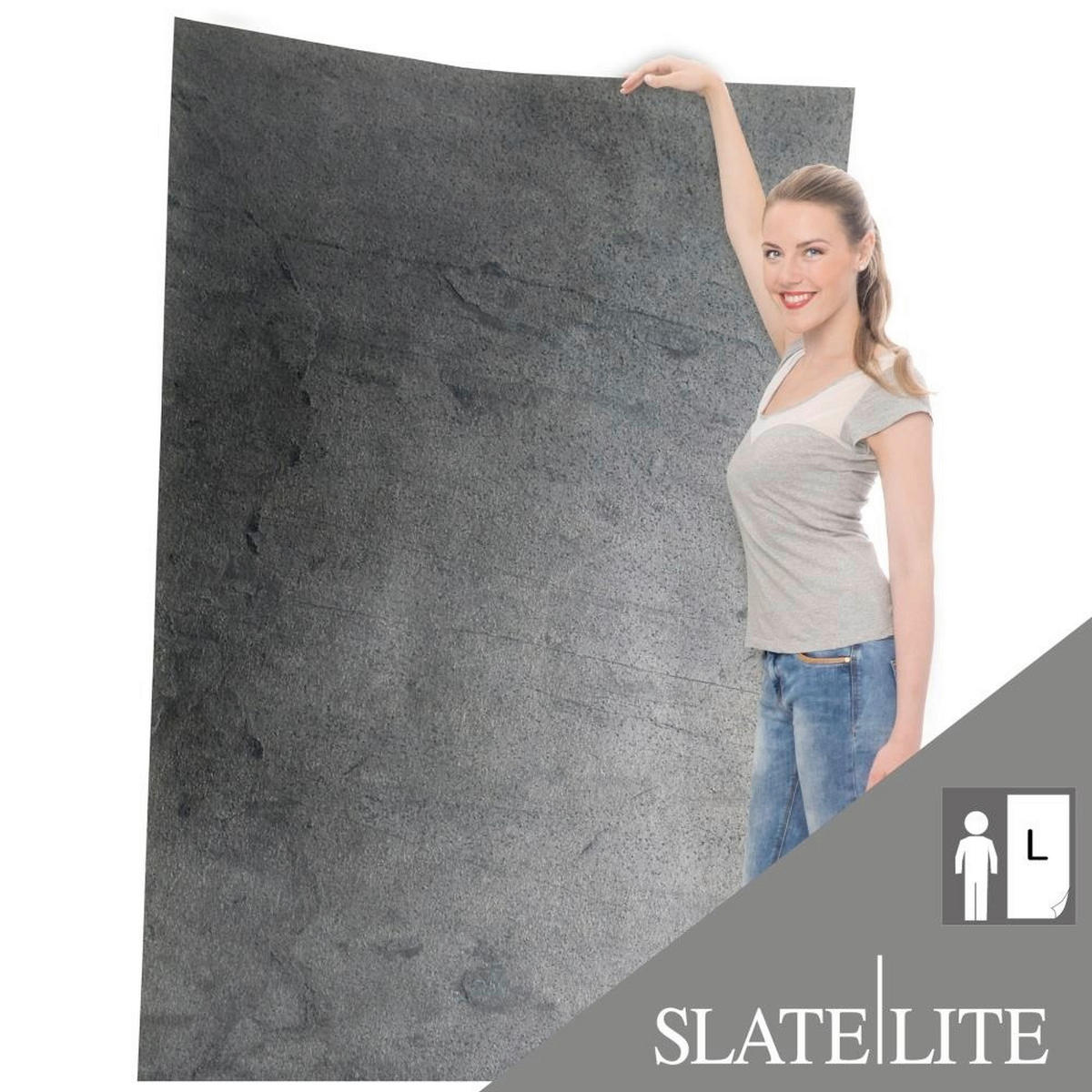 WANDPANEEL Anthrazit, Grau, Silberfarben, Dunkelgrau  - Dunkelgrau/Anthrazit, Basics, Kunststoff/Stein (240/120cm)