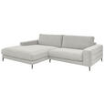 ECKSOFA Weiß Feincord  - Schwarz/Weiß, Design, Textil/Metall (207/293cm) - Dieter Knoll