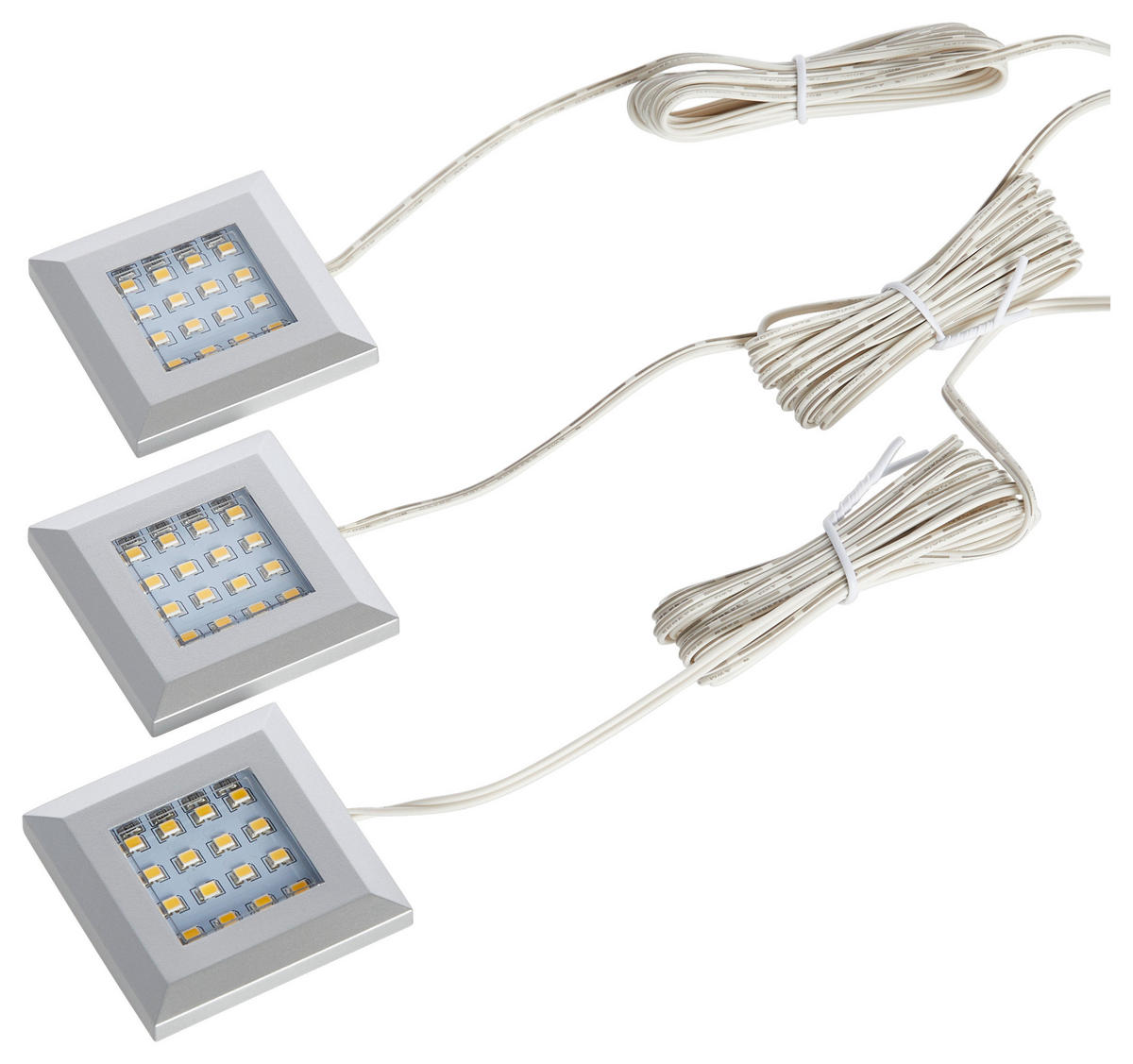 LED-SPOT-SET - Weiss/Schwarz, Konventionell, Kunststoff (5,5/1/5,5cm) - Livetastic