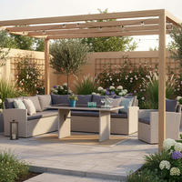 GARTENSET 15-teilig  - Grau, MODERN, Kunststoff/Textil - Gardenson