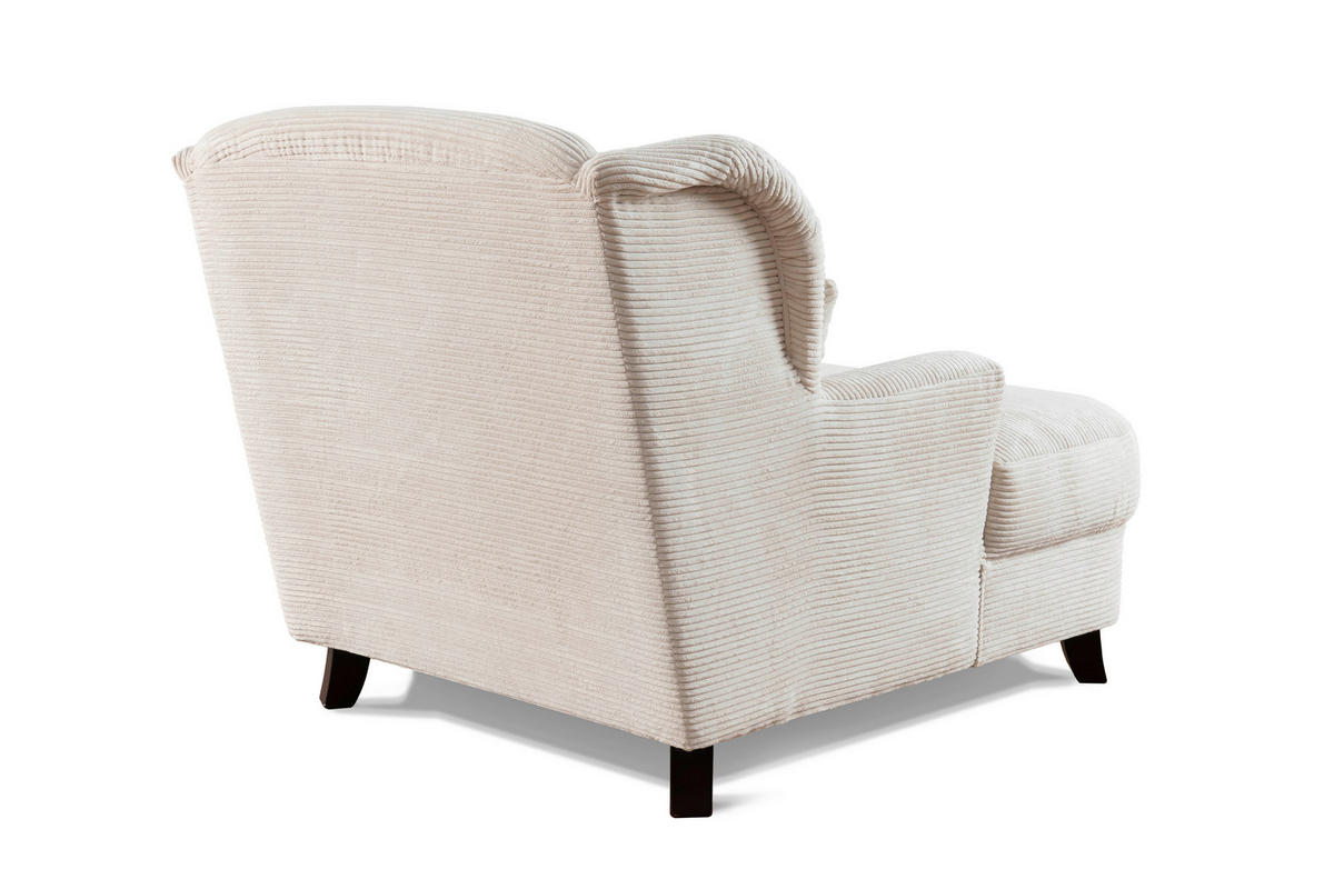 XXL-SESSEL Cord Creme    - Dunkelbraun/Creme, KONVENTIONELL, Holz/Textil (109/104/145cm) - Sit & More