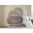 ECKSOFA Taupe Cord Rücken echt, Kopfteilverstellung, Sitzvorzug  - Taupe/Schwarz, KONVENTIONELL, Textil/Metall (257/170cm) - Carryhome