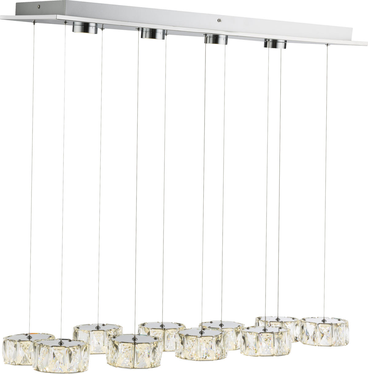 LED FÜGGŐLÁMPA 76/36/120 cm  - króm/áttetsző, Romantik / Landhaus, műanyag/Üveg (76/36/120cm)