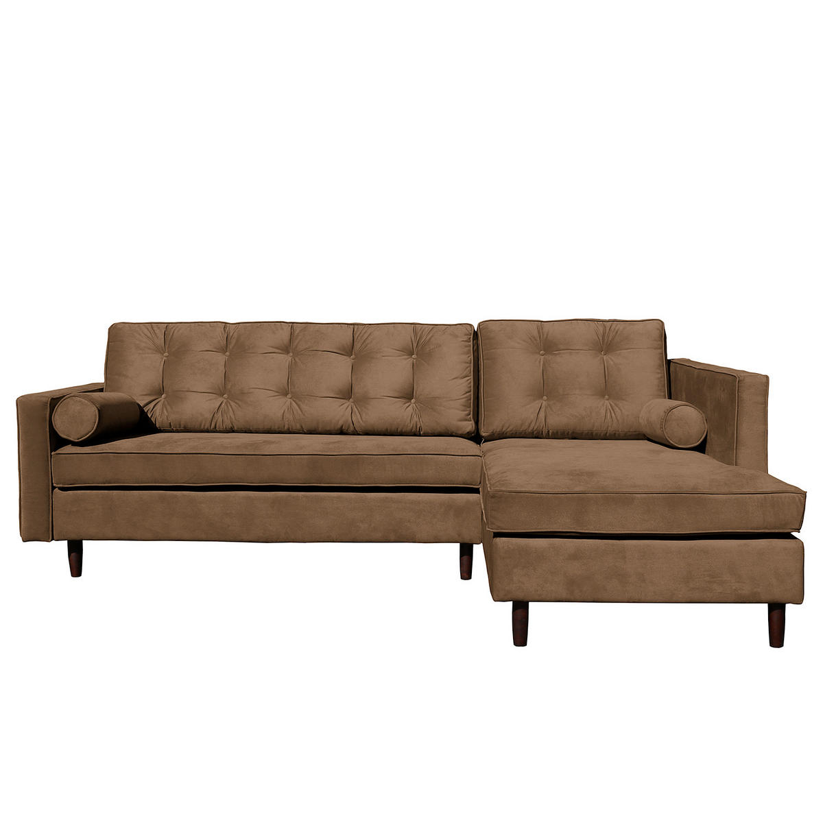 ECKSOFA VANCOUVER Braun Mikrofaser Zierkissen, Rückenkissen  - Braun, Design, Holz/Textil (240/169cm) - P & B