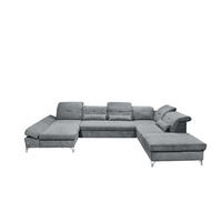 SJEDEĆA GARNITURA tekstil  antracit   - srebrne boje/antracit, Moderno, tekstil/metal (168/350/245cm) - Hom`in