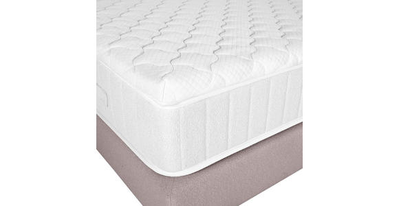 BOXSPRINGBETT 180/200 cm,  in Hellbraun, Topper, Matratzen, H3 = fest  - Hellbraun/Schwarz, Design, Holzwerkstoff/Textil (180/200cm) - Esposa