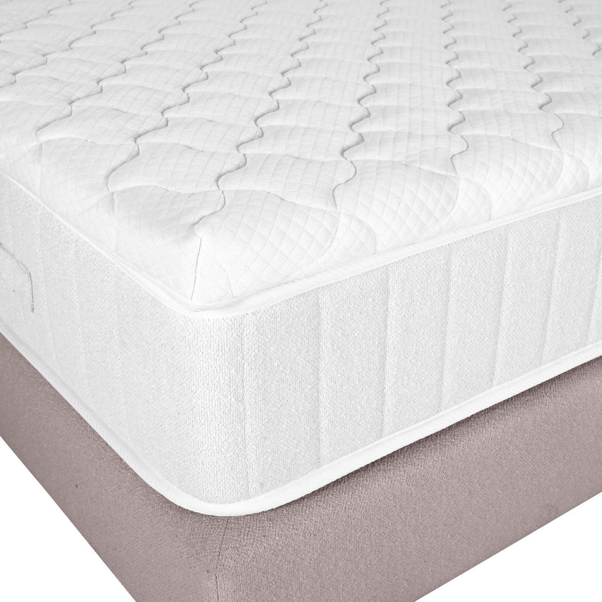 BOXSPRINGBETT 180/200 cm,  in Hellbraun, Topper, Matratzen, H3 = fest  - Hellbraun/Schwarz, Design, Holzwerkstoff/Textil (180/200cm) - Esposa